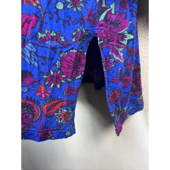 Soft Surroundings Womens 2x BoHo Top Tamuri Tunic Blue Floral Beaded Blouse XXL - Picture 8 of 14